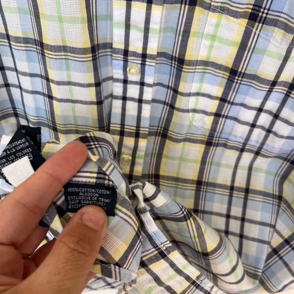 Vintage Tommy Hilfiger plaid cotton casual short sleeve button down shirt large - Picture 5 of 5